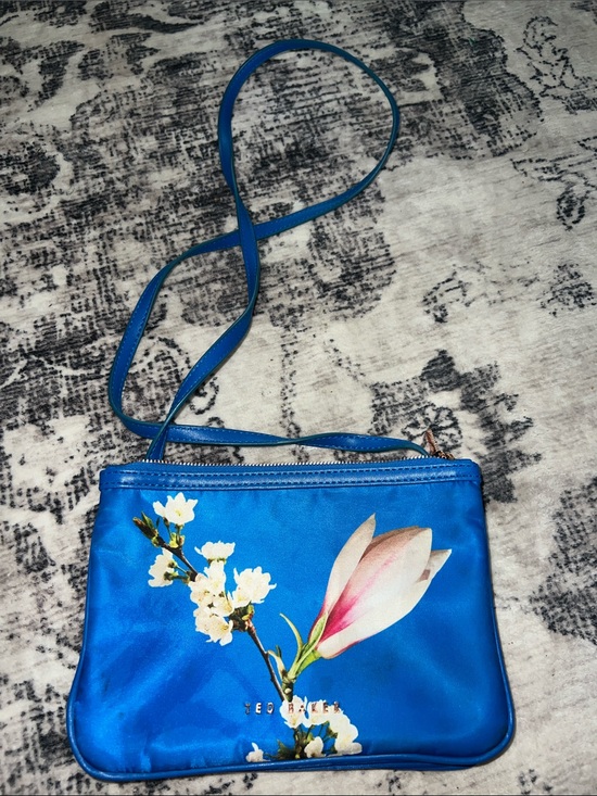 Ted Baker Handbags - Ted Baker Blue Floral Magnolia Crossbody Bag